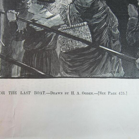 Antique 1882 Print On the Iron Pier, Coney Island Henry A. Ogden Harper’s Weekly - Picture 8 of 12